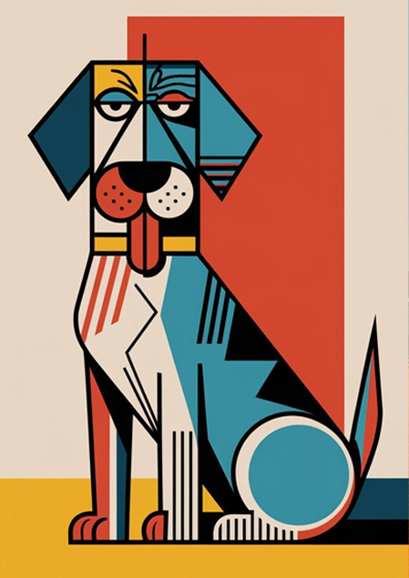 Geometric Dog Illustration
