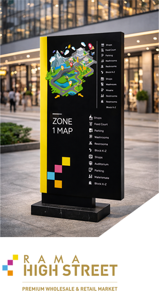 Rama High Street retail branding signboard advertising design
