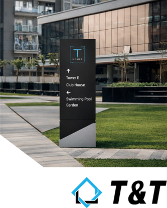 T&T corporate signage design with impactful business advertising
