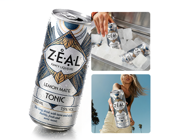 Zeal Lemon Mate can label design for strong shelf visibility