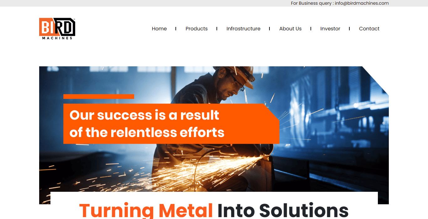 Bird Machines industrial website design by responsive website design agency