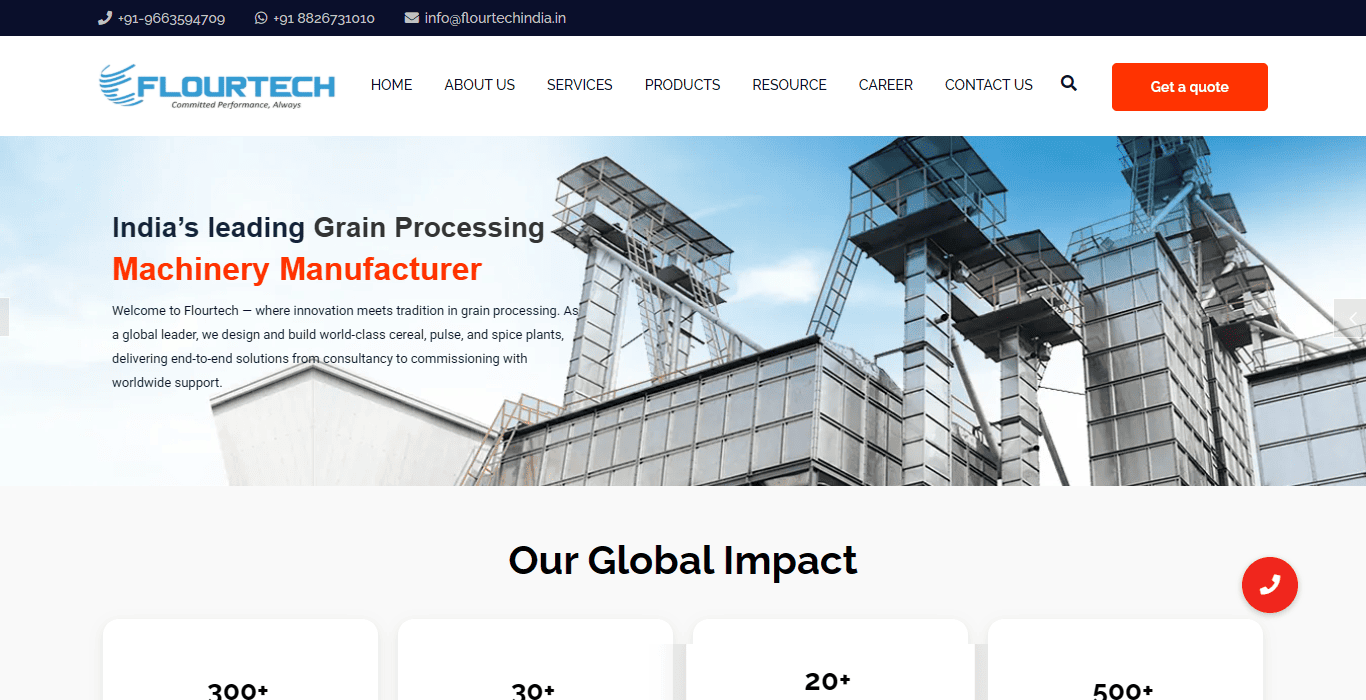 FlourTech corporate website design by leading website design company in India