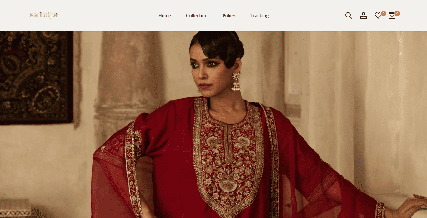 Parikatha fashion eCommerce website design by website design agency Delhi