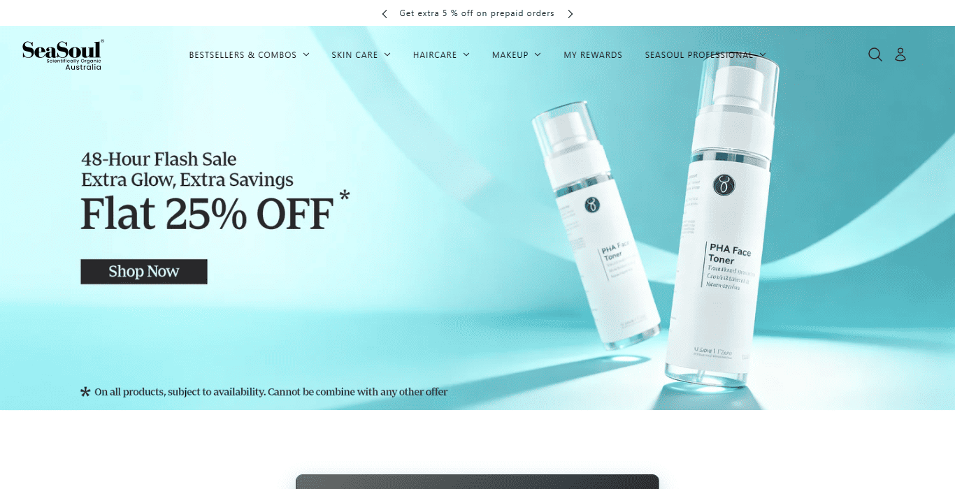 Seasoul Cosmetic website design by UI UX focused website design agency