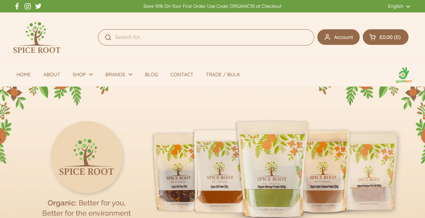 Spice Root spice brand website design by responsive website design agency