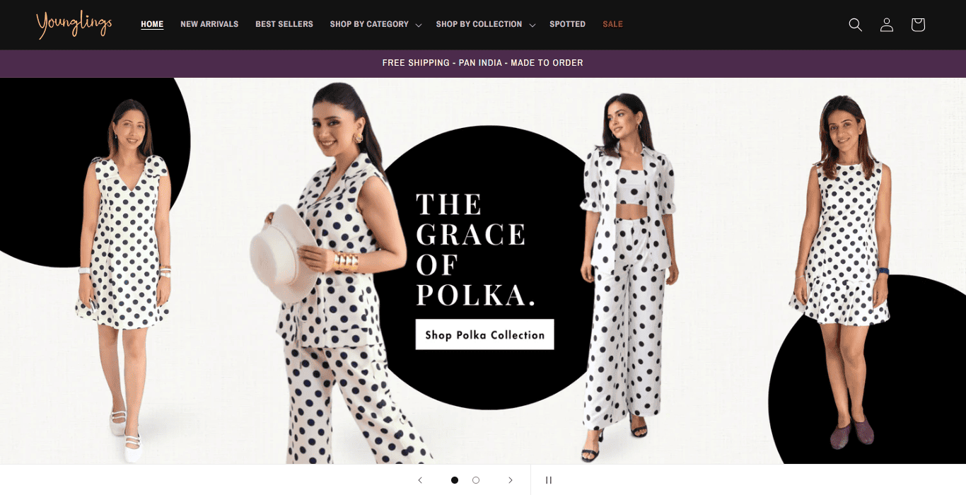 Younglings kids brand website design by creative website design services agency